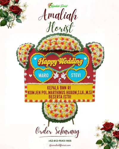 Karangan Papan Bunga Pernikahan di Dadapayu